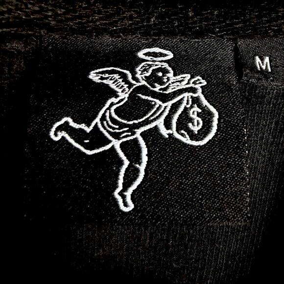 Men's Hasta Muerte Gun Logo Black Crewneck Sweatshirt Hustle Money - M - Picture 4 of 7